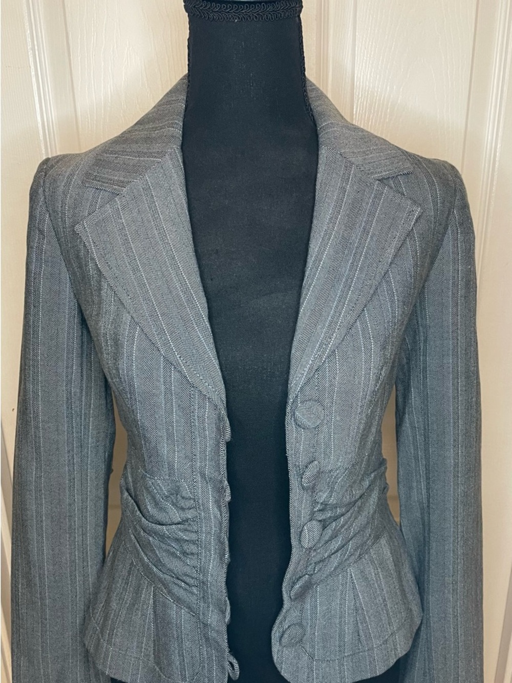 Mossimo Supply Co. Gray Pinstripe Tailored Women's Blazer